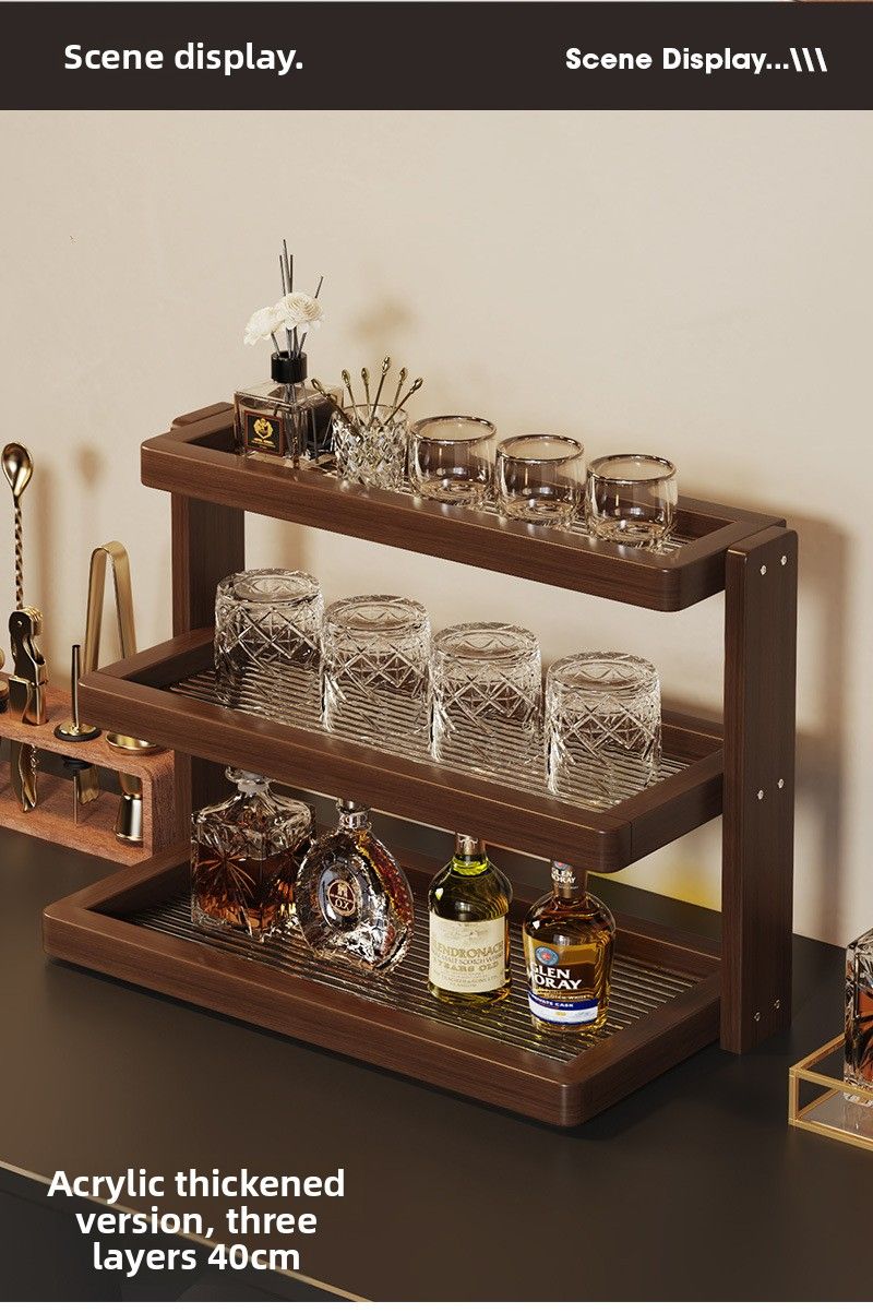 Home Multi-layer Desktop Simple Wine Glass Coffee Cup Table Tea Set Organizer Storage Rack_voghion.com