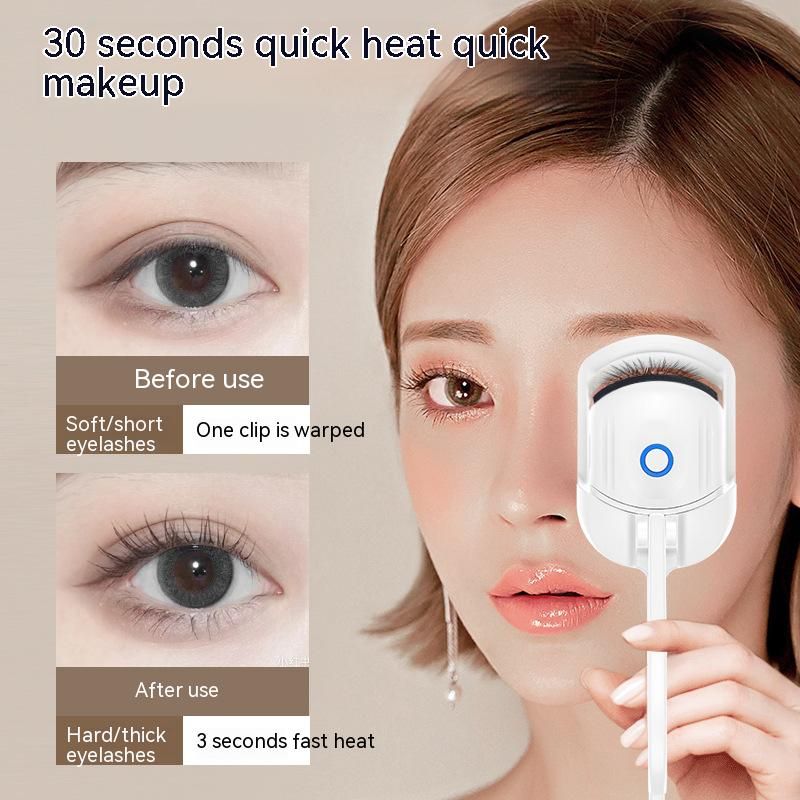 Portable Electric Heated Eyelash Curler Long Lasting Eyelashes Curls Eyelash Makeup Tools_voghion.com