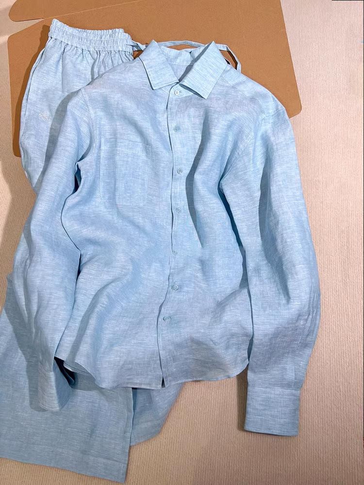 Roupas femininas, camisa e calça de bambu, conjunto completo para mulheres, verão, agasalho fino de rami_voghion.com