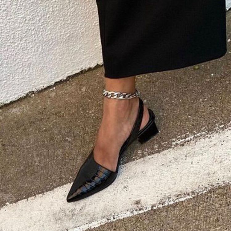 Damen Spitzzehen Pumps Mid Chunky Heels Slingback Sandalen Schuhe Sommer Neue Vintage Frau Dame Weibliche Sandalen Hausschuhe Schuhe_voghion.com