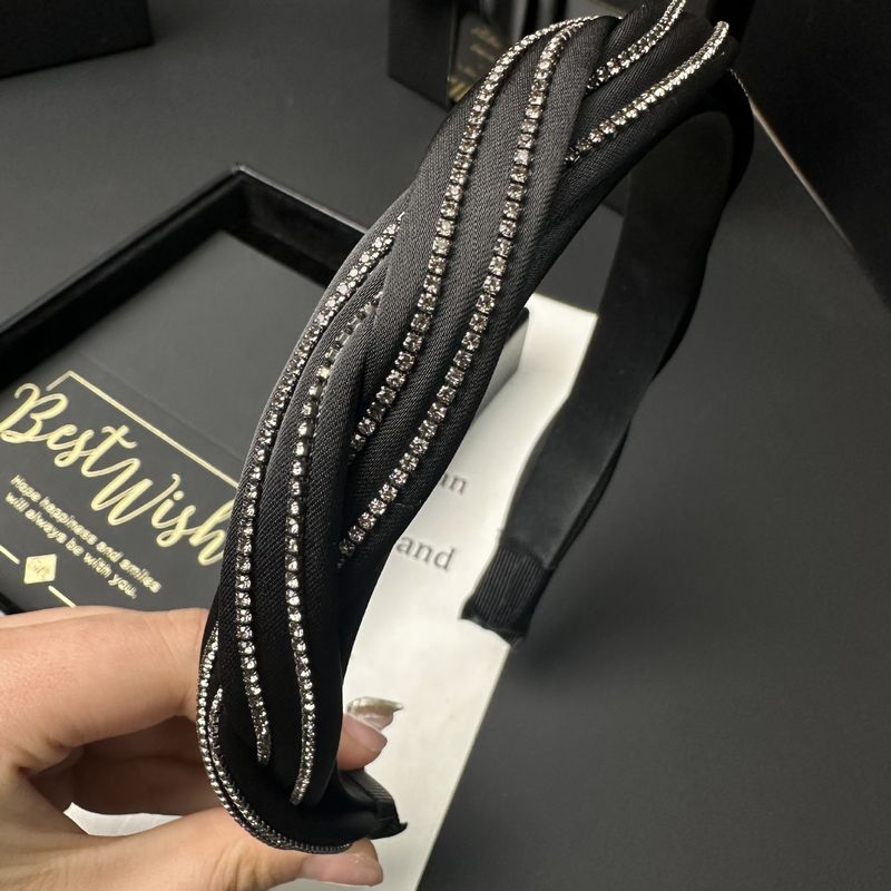 Elegante fascia per capelli intrecciata con diamanti da donna 2024, nuova fascia per capelli snellente con corona alta alla moda per lavare il viso_voghion.com