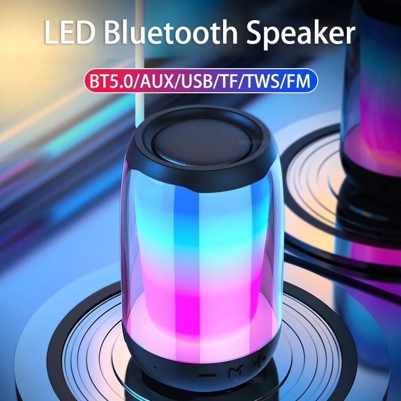 P4 LED Portable Bluetooth sans fil basse étanche haut-parleur extérieur Support AUX/TF carte/USB (blanc)_voghion.com