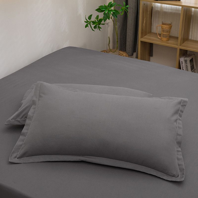 Pillowcase 48×74cm Solid Color Comfortable Skin Friendly Washed Cotton Pillowcase Envelope Pillow Adult Single Pillowcase Pillow Core Cover_voghion.com