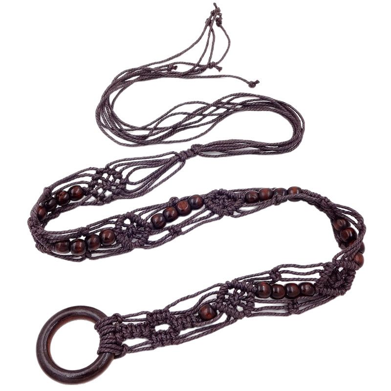 Böhmischer gewebter Gürtel für Frauen, Kleiddekoration, vielseitig, koreanisches Wachsknoten-Taillenseil_voghion.com