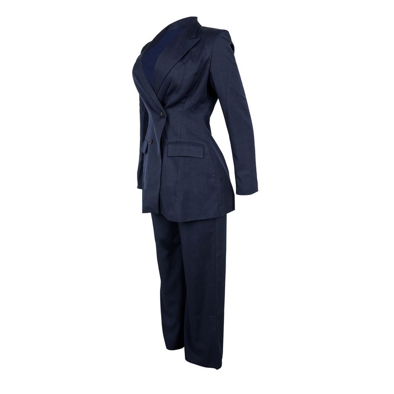 Elegantes Büroanzug-Set für Damen – Slim-Fit-Blazer und Hose mit hoher Taille für den beruflichen Weg zur Arbeit (Marineblau, Weinrot, Blaugrün)_voghion.com
