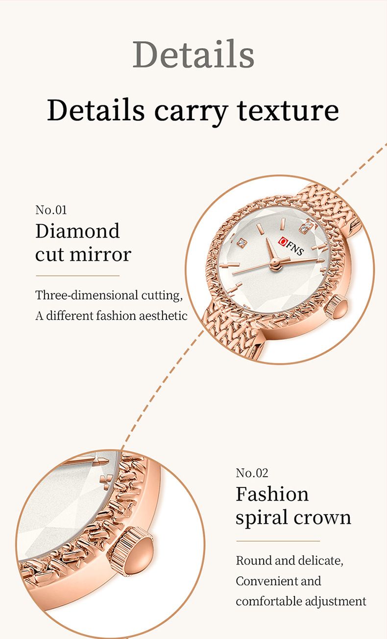 Women's Minimalist Luxury Round Face Quartz Watch With Wheat Grain Pattern, Waterproof, Mesh Strap, Elegant Small Dial Women's Watch_voghion.com