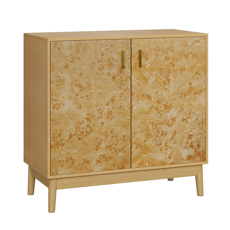 Buffetschrank Landhausstil Mit Massivholzbeinen, Verstellbaren Regalen_voghion.com