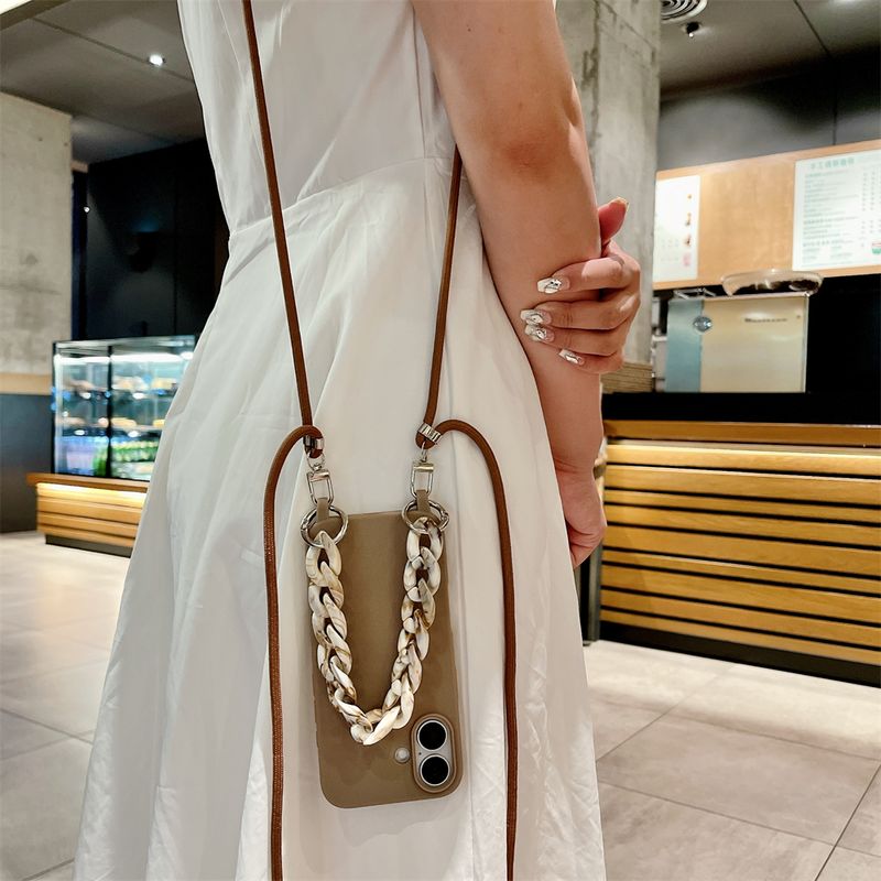 Luxury Lanyard Rope Strap Crossbody Case For IPhone 16 14 12 11 13 15 Pro Mini X XS XR Max Plus Acrylic Chain Silicone Cover_voghion.com