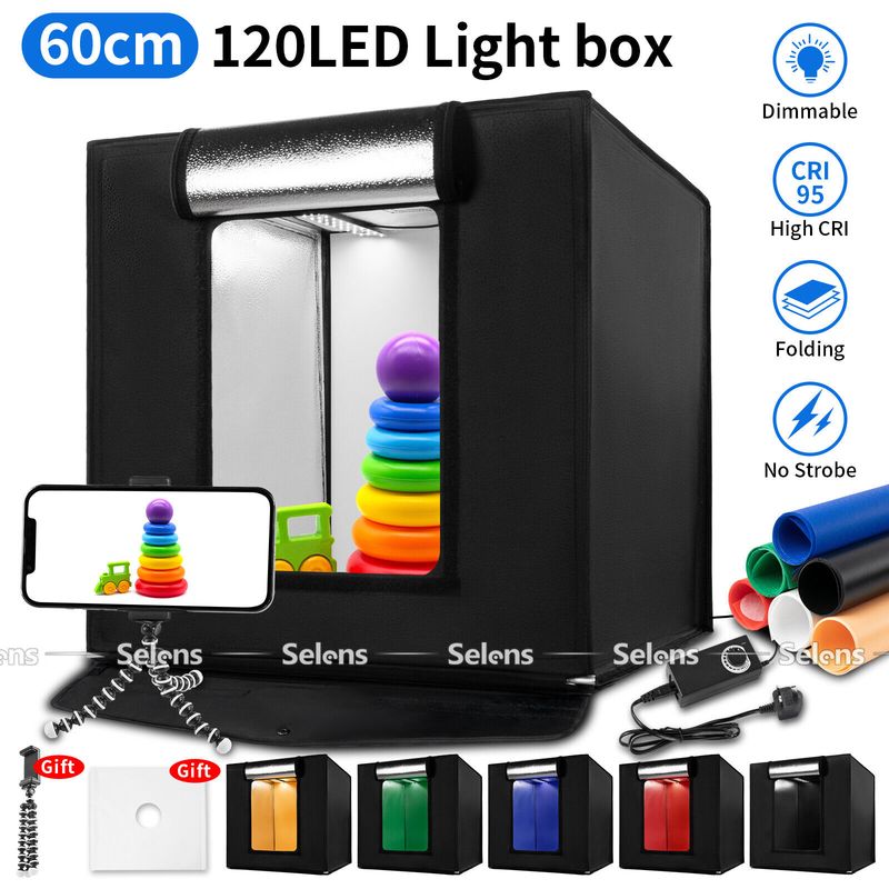 24' großes tragbares Fotostudio LED-Lichtkastenzelt Würfelfotografie PULUZ 60cm_voghion.com