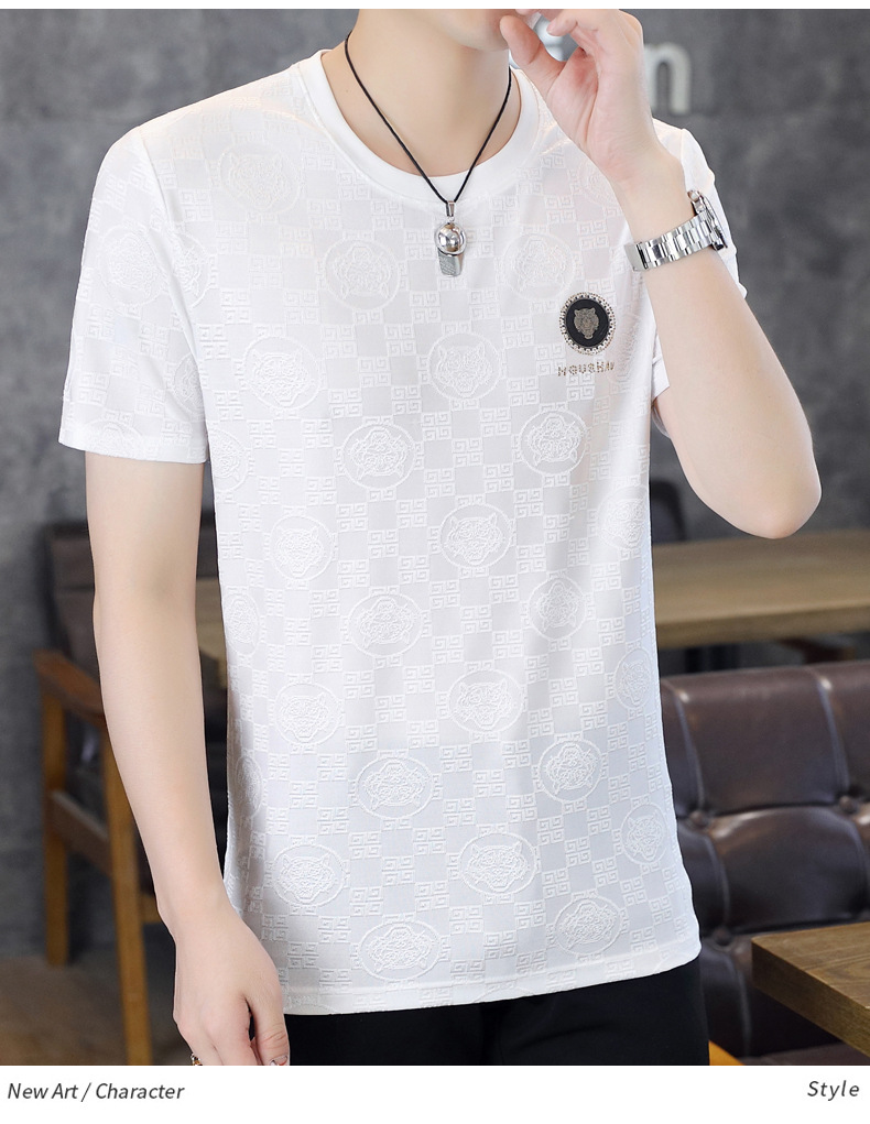 Europese Goederen 2023 Zomer Nieuwe Ijs Zijde Sneldrogend Heren T-shirt Trend Midden En Jeugd Slim Fit Half mouw Dun_voghion.com