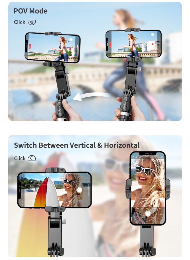 Selfie Stick Phone Gimbal Stabilizer For IPhone Android Action Camera Tripod Cellphone Mobile Cell Smartphone Handle_voghion.com