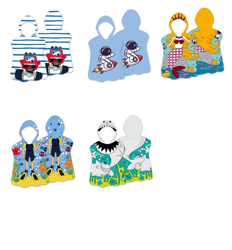 Children's Bath Printed Large Bathrobe Baby Swimming Portable Absorbent Beach Towel_voghion.com