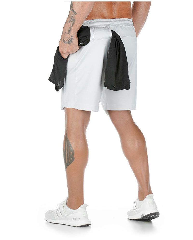 Pantaloncini da palestra da uomo ad alte prestazioni - Pantaloncini da allenamento ad asciugatura rapida da 7" per squat e basket (tessuto elasticizzato in rete traspirante, elastico in vita antiscivolo)_voghion.com