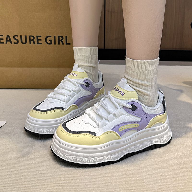 Altezza traspirante bianco per le donne, primavera nuova versatile suola spessa altezza crescente scarpe casual, coreano_voghion.com