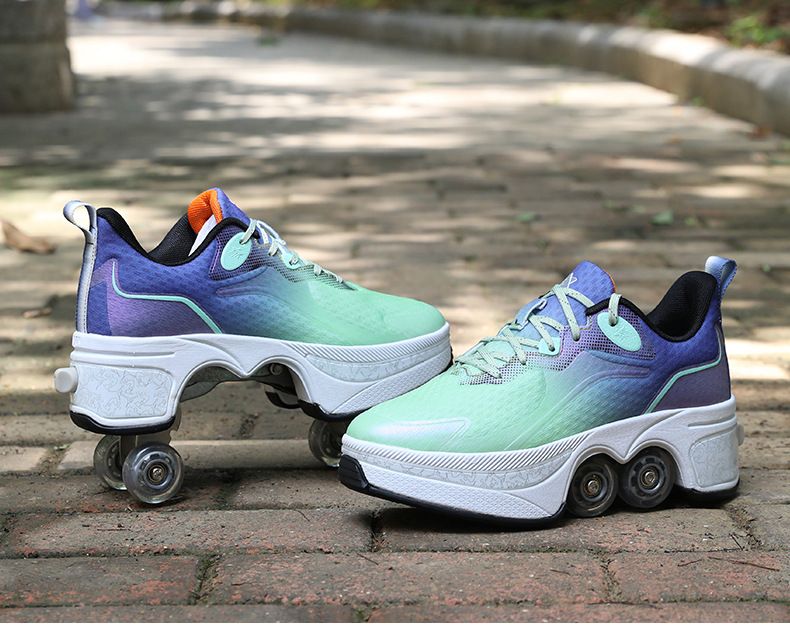 Roller Skates, Roller Skates, Double Row Wheel Shoes, Deformed Shoes For Children And Teenagers_voghion.com