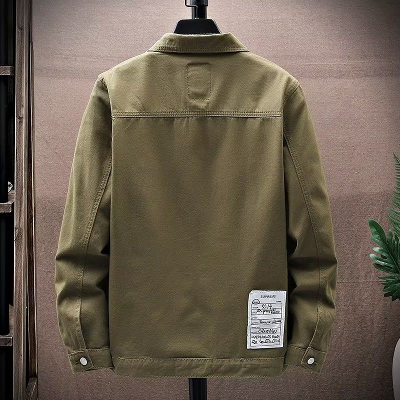 Jacket Trendy Labeling Versatile Denim Clothes Men's Fat Man Machine Jacket Top_voghion.com