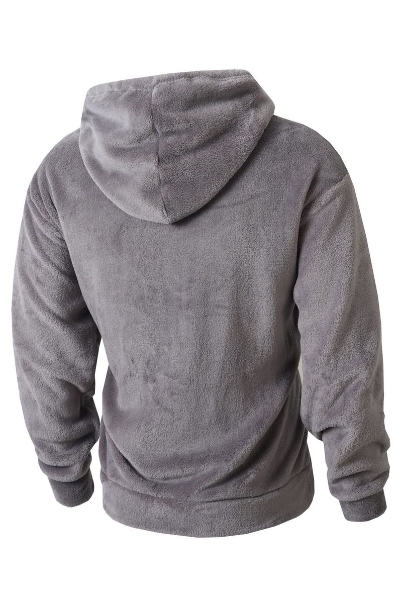 Felpa con cappuccio foderata in pile da uomo - Felpa oversize con cappuccio (grigio/marrone chiaro/nero, S-2XL)_voghion.com