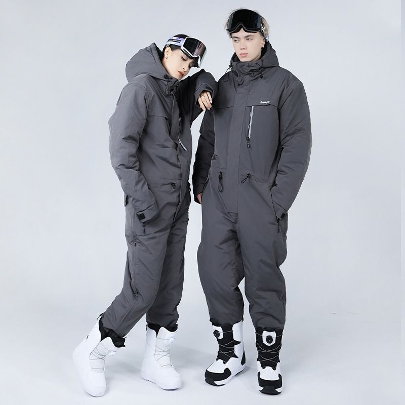 Ski Suit Cold-Proof Men And Women One-Piece Outdoor Set Waterproof Windproof Thickened Warm Integrated Riding Fishing_voghion.com