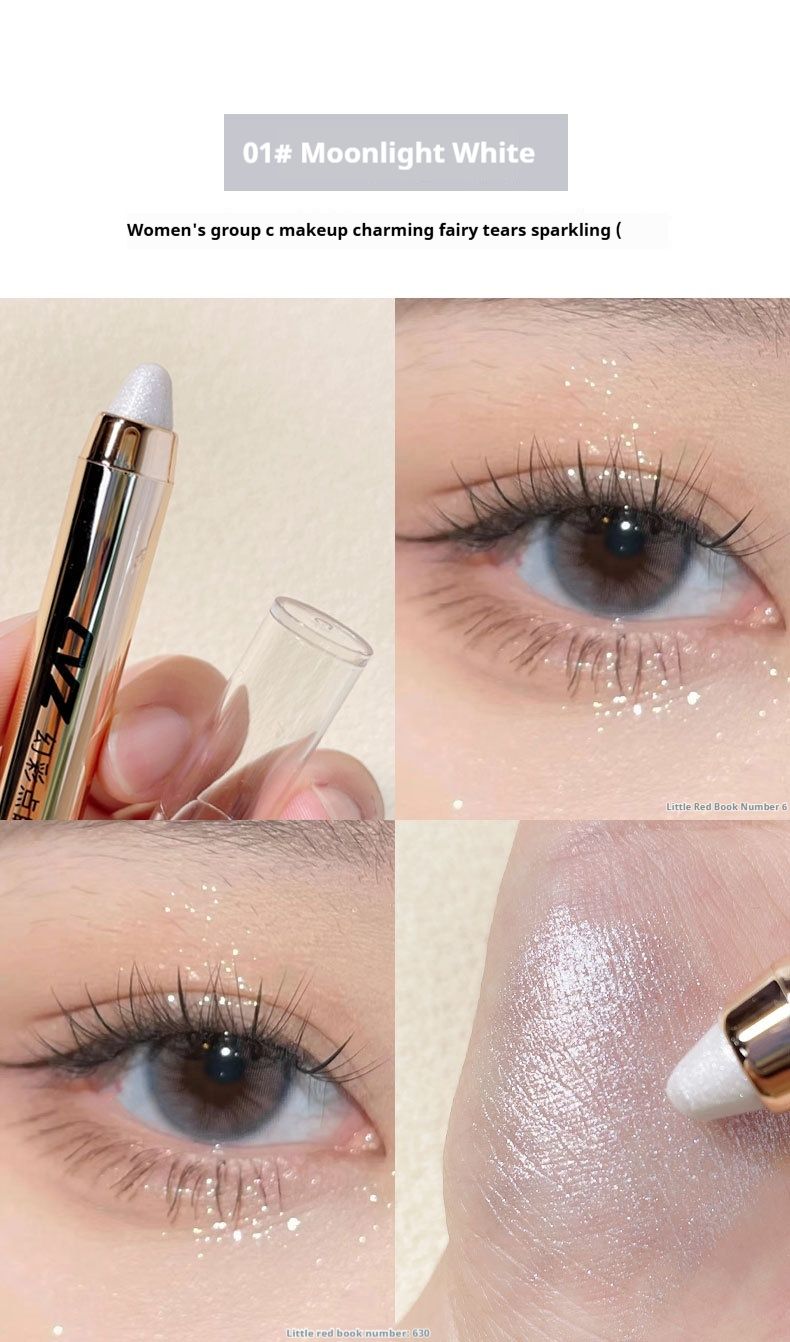 Crayon à paupières en soie pour maquillage, effet surligneur, anti-ternissement, crème réparatrice et brillante._voghion.com