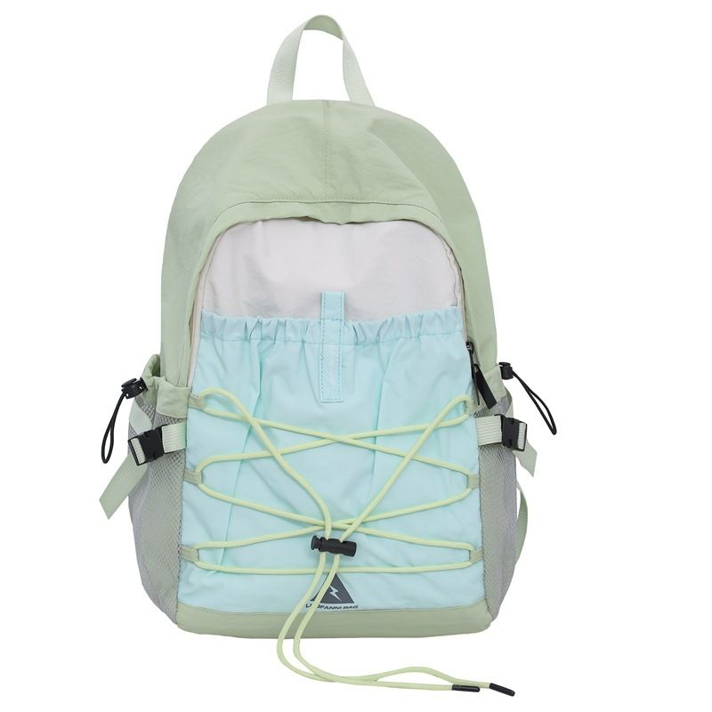 Outdoor-Kordelzug-Wanderrucksack für Herren, neuer Farbblock, leicht, Reiserucksack, dünn, klein, Damen-Schultasche_voghion.com