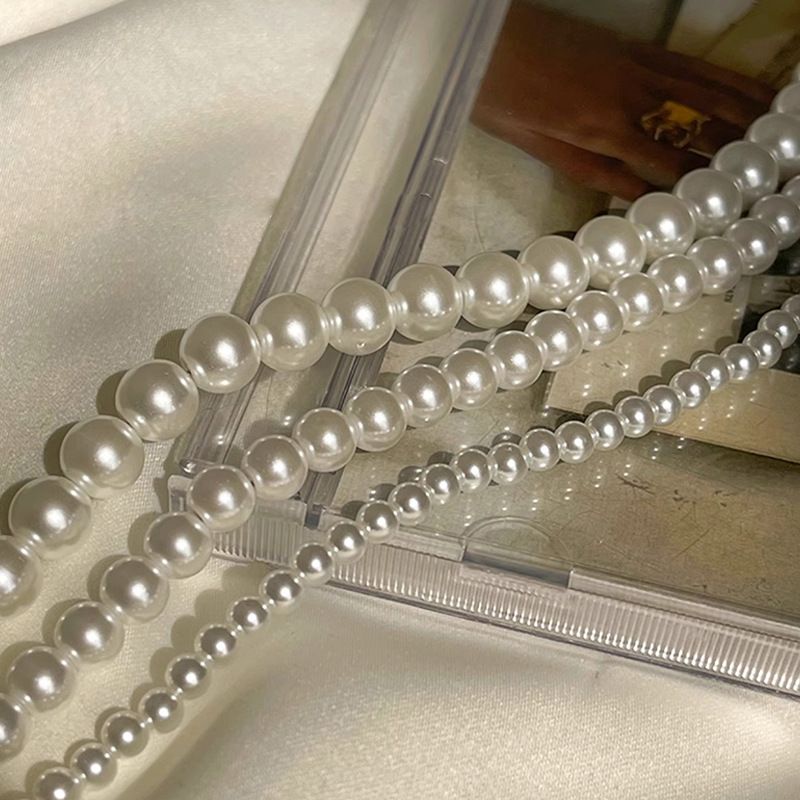 Collana di perle di vetro con perline, nuovo stile, collana di temperamento, design femminile, accessori per catene di clavicola_voghion.com