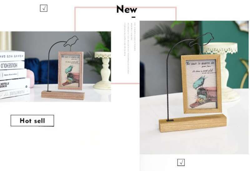 Radošs Nordic Frame 6 collu collu divpusējs dzelzs mājas dekorēšanas ornaments, 3D mākslas foto statīvs_voghion.com