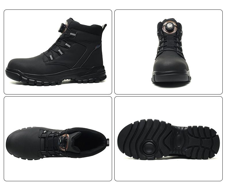 New Fashion 2024 Waterproof Security Work Safety Protective Leather Boots Anti-smash Anti-puncture Industrial Shoes_voghion.com