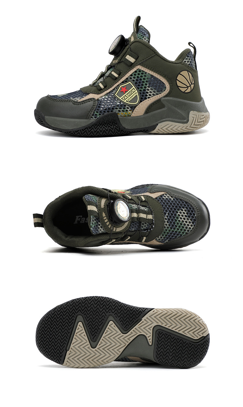 Mother&Kids Große und mittlere Kinder-Basketballschuhe mit Camouflage-Muster, weiche Sohle, leichte, atmungsaktive Laufschuhe für Kinder_voghion.com