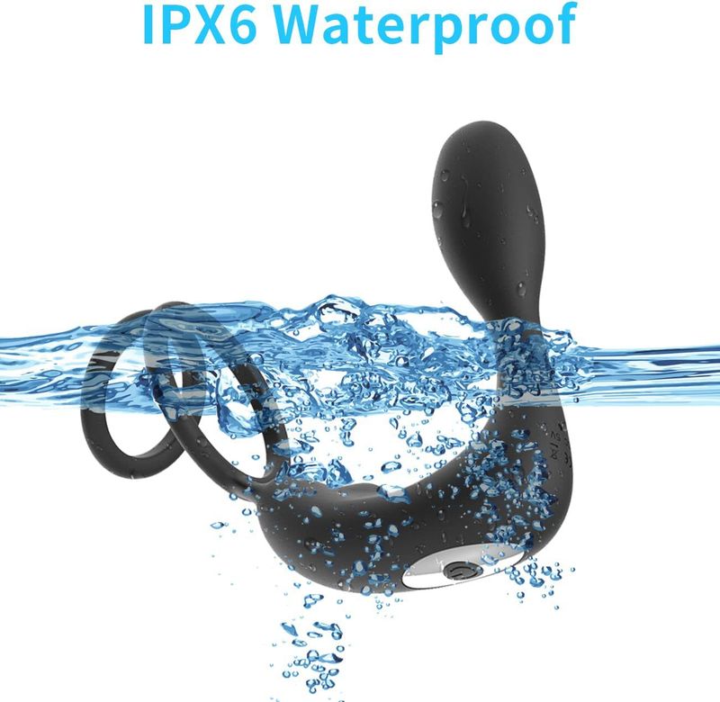 Jouets sexuels pour hommes, télécommande sans fil, anneau de sperme verrouillable, plug anal rechargeable par USB, masseur de prostate 6b3_voghion.com
