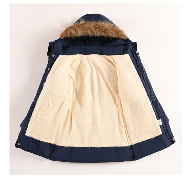 Boys' Winter Jacket With Detachable Hood – Thick Insulated Coat For Cold Weather (110-150cm, Black/Khaki/Bronze/Navy)_voghion.com