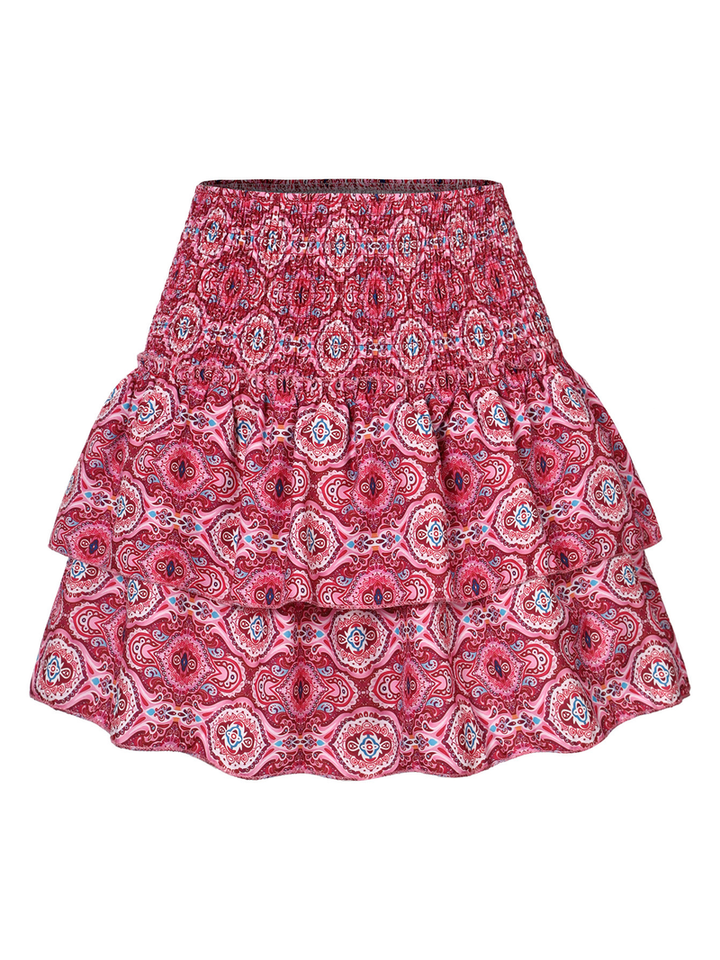 Women's Clothing Skirt Pleated Skirt Ruffle Printed Skirt Fashion Floral Short Skirt 13 Colors_voghion.com