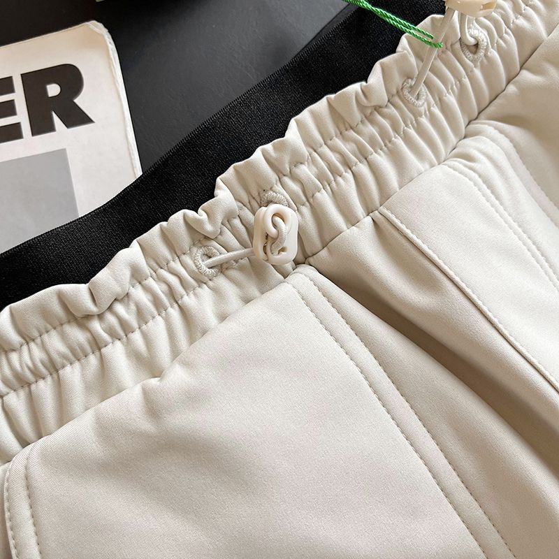 Japanese Style Rose Same Style~ Fleece-Lined Soft Shell Jacket Winter Paratrooper Outdoor Waterproof Casual Hiking Pants_voghion.com