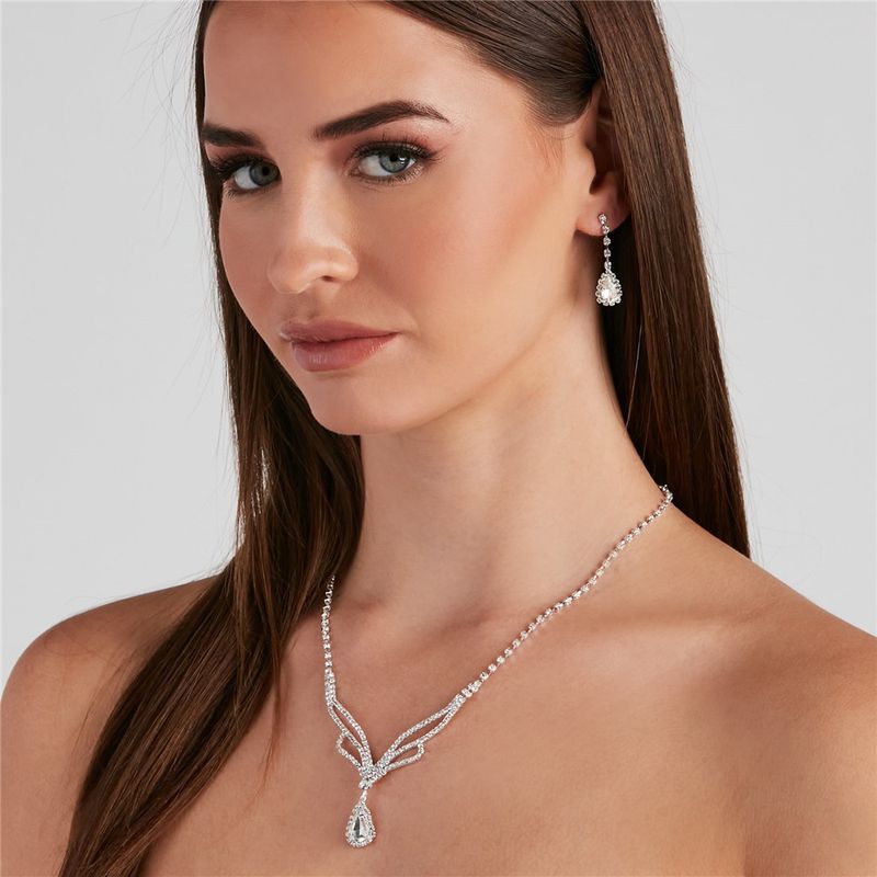 Set di orecchini e collana da donna, accessori per abiti da sposa e da banchetto_voghion.com