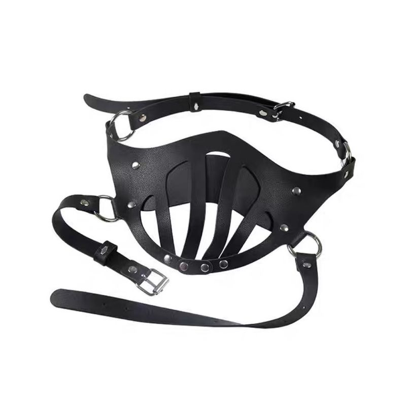 Maschera traspirante in pelle per maschera sexy, strumento di allenamento per regina_voghion.com