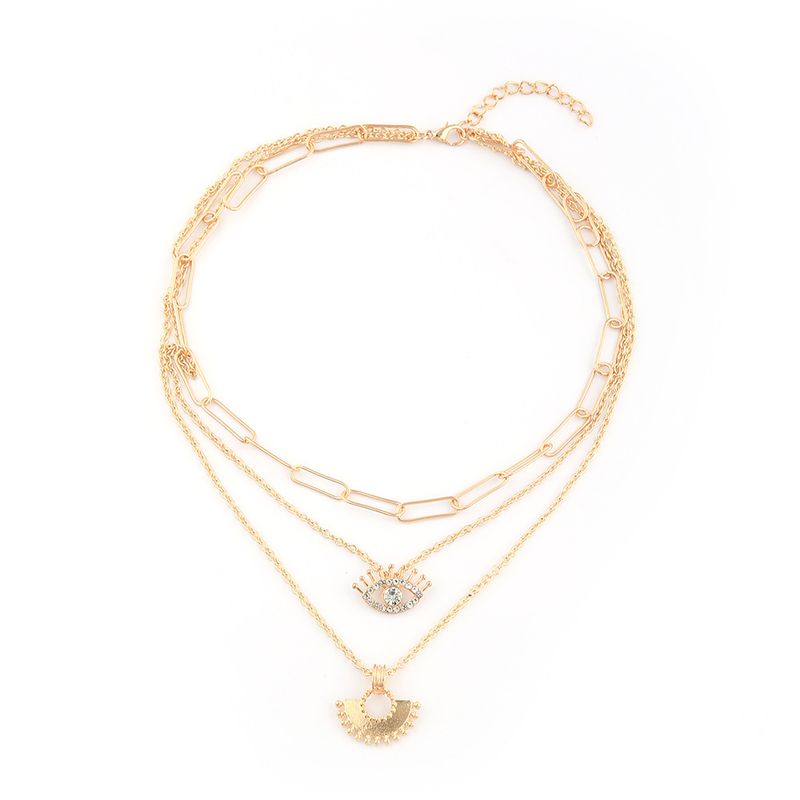 Peitschenkette im böhmischen Stil, fächerförmige DIVA-Halskette mit kleinem Rock, mehrschichtige Halskette mit Augentropfenöl für Frauen_voghion.com