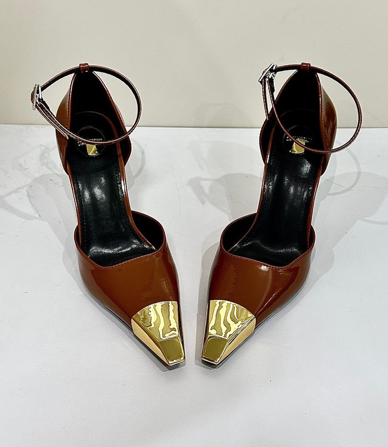 Hoge hakken dames stiletto hakken sandalen lente zomer nieuw metaal ijzer puntige dunne hoge hak enkele schoenen afslankend ondiepe mond gesloten teen achterkant_voghion.com