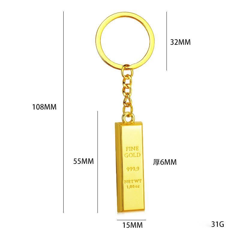 Creative Bar Small Gift Pure Gold Brick Keychain Pendant Customizable_voghion.com