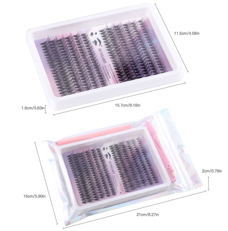 240 - Cluster Segmented False Eyelashes Kit 30D/40D Thickening Large Capacity, Single - Cluster Fluffy Lashes For Grafting_voghion.com