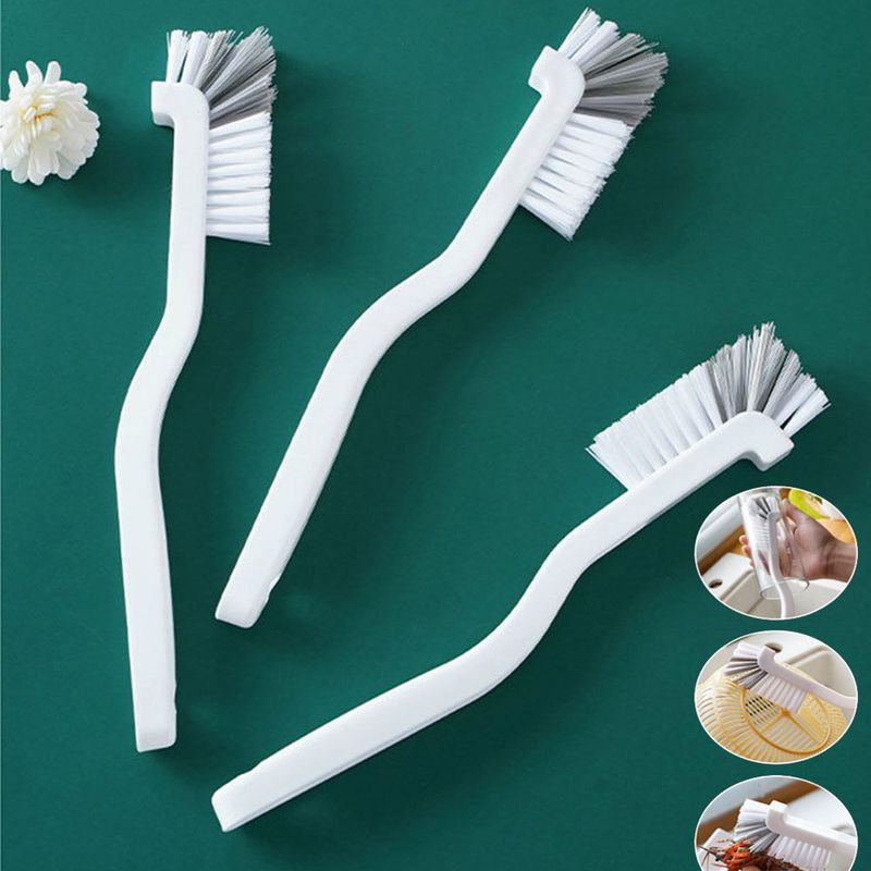 2pcs Long Curved Cup Brush, Plastic Scrubber For Soymilk Maker And Juicer, Kitchen Cleaning Tool For Hard-to-Reach Areas_voghion.com