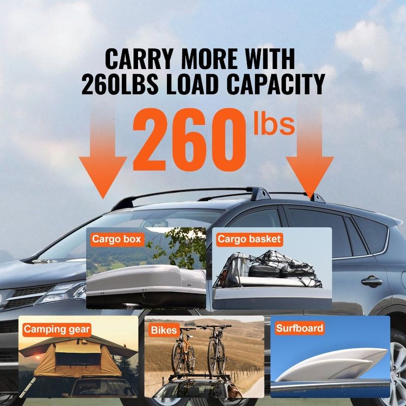 Adven Locking For Lb RAV4 Car Cross Cargo Top Bag Load Roof Capacity Aluminum Compatible Toyota Bars 20192023 Excludes Rack 260_voghion.com