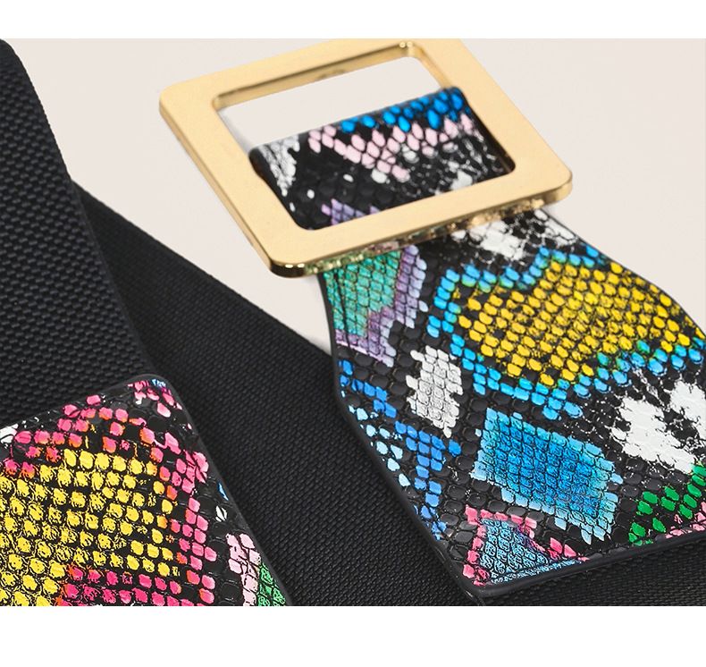 2024 Nuova cintura Popolare Elastico in vita Sigillo da donna Verde modello serpente Cintura in vita Ampliamento Decorazione Cintura in vita Espandibile Sigillo in vita_voghion.com