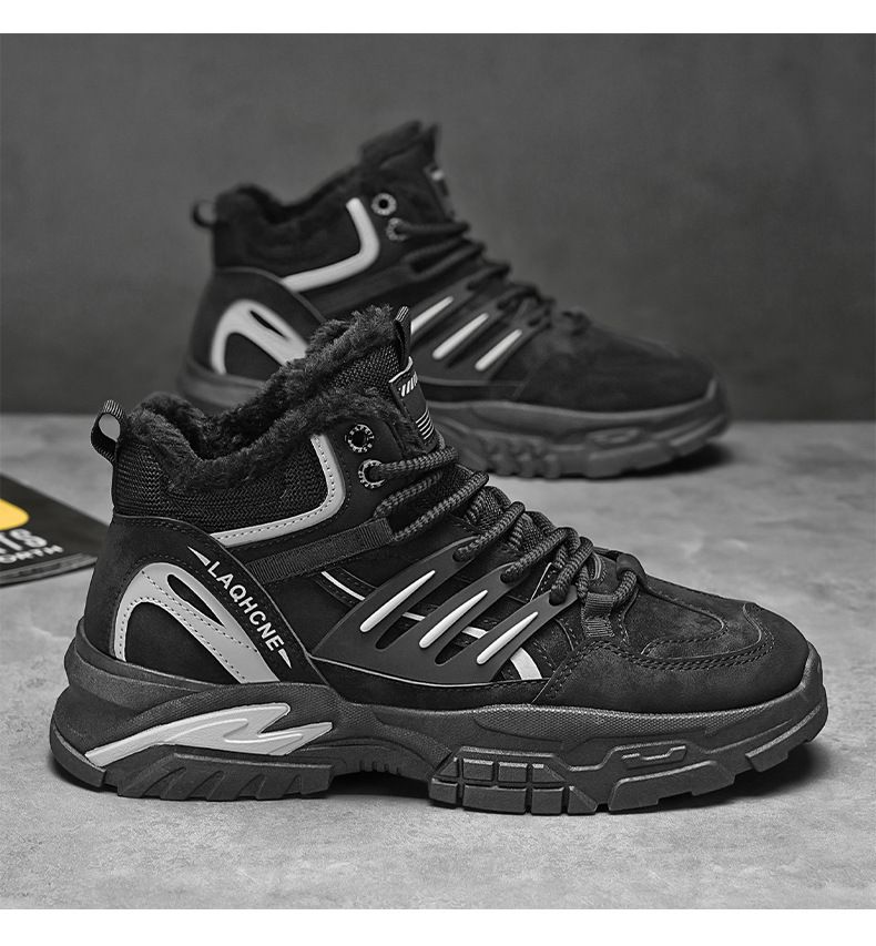 Herren-Winterstiefel mit hohem Schaft – wasserdichte, isolierte, rutschfeste Arbeitsstiefel mit dicker Sohle für Outdoor- und Freizeitkleidung_voghion.com