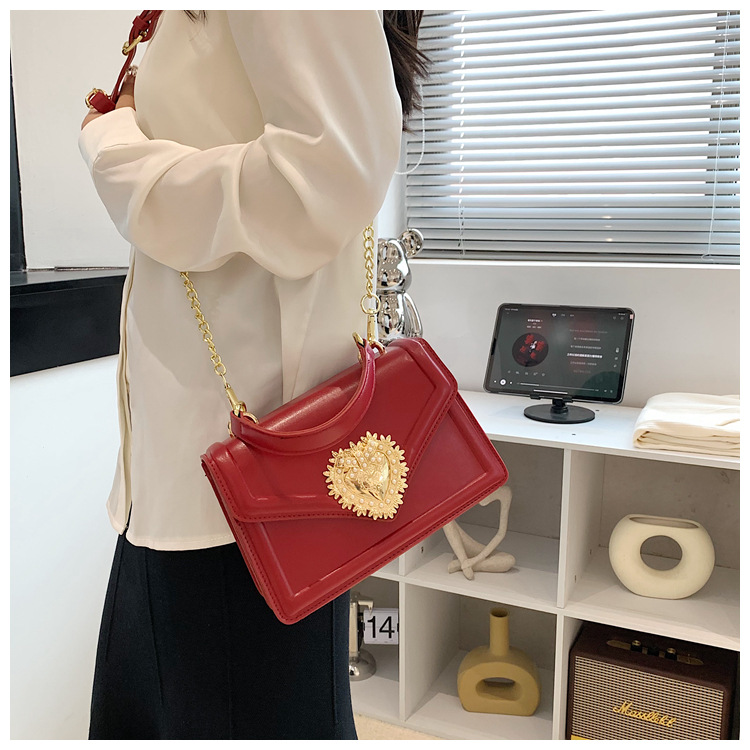 Nuevo bolso de moda para mujer, exquisito bolso de hombro de Color sólido para personas mayores, bolso cruzado de alta calidad con cadena_voghion.com