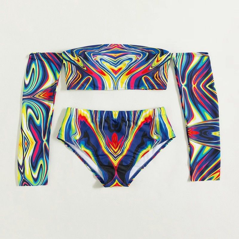 Maillot de bain deux pièces sexy à manches longues Verve pour femmes_voghion.com