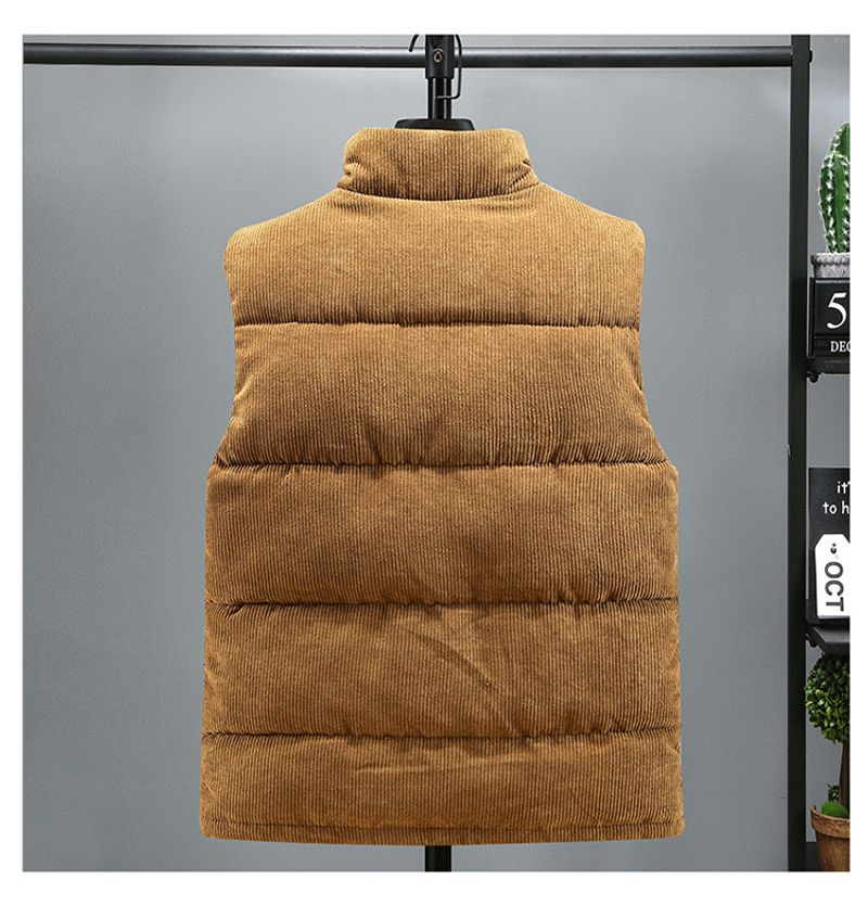 Vīriešu korejiešu versijas velveta ikdienas dūnu kokvilnas silta ziemas āra veste H838_voghion.com