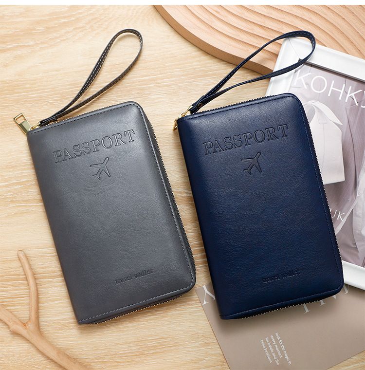 Passport Covers RFID Long Passport Holder Ticket Storage Document Bag Multifunctional Travel Zipper Handheld Passport Bag_voghion.com