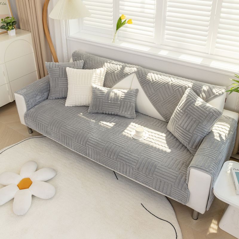 Cuscino per divano in peluche, stile invernale, nordico, antiscivolo, fodera per schienale, moderno e semplice, in pelle invernale._voghion.com