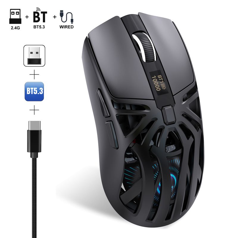 2025 New T400 3-Mode Wireless Gaming 1000HZ 500mAh Rechargeable 10000DPI USB-Type C Ro Optical Office Mouse For PC_voghion.com