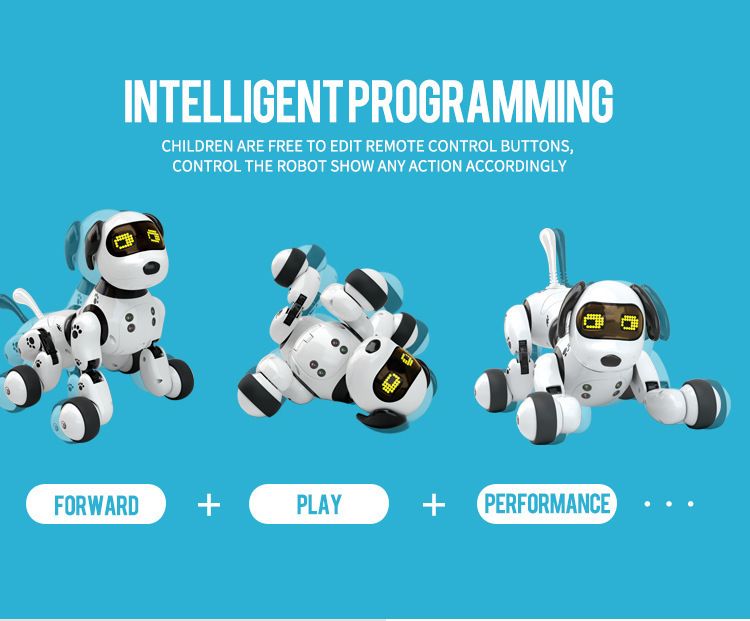 Kanner Roboter elektresch Hausdéier intelligent Fernbedienung Induktiounsprogramméierung Hond Puzzel fréi Erzéiungsspiller_voghion.com
