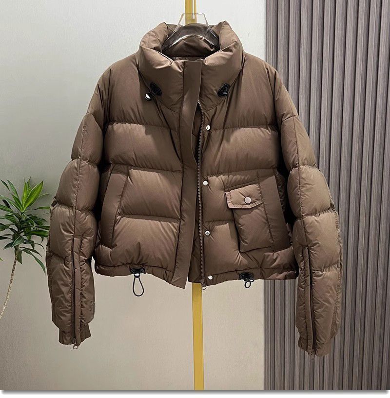 2024 Nuovo piumino in cotone spesso, piccolo cappotto invernale corto da donna, parka con collo alto, impermeabile, da neve, abbigliamento esterno_voghion.com